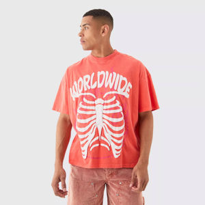 Boxy Hip Hop 250 Gsm Drop Shoulder Graphic Heavyweight camisetas de lujo en blanco de algodón pesado ropa informal personalizada camiseta de gran tamaño para hombres - Product Image 1