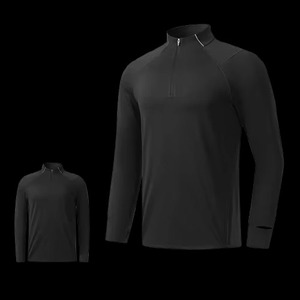 T-shirt de sport pour homme à séchage rapide, anti-UV, respirant, avec col montant et demi-zip, finition professionnelle - Product Image 5