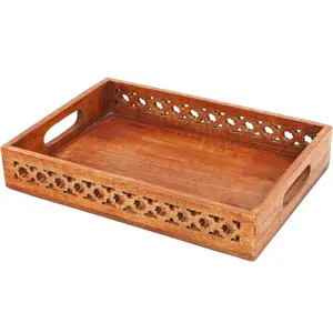 Mango Wood Premium Quality Serving Tray Agate Rustic Elegance Trays Occasion Server Tray Wholesale Supplier