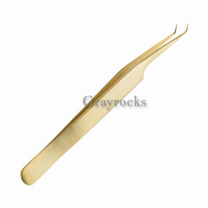 Vente en gros de pinces à plasma pointues en or pour femmes, instruments de beauté en acier inoxydable avec marque privée pour pince à cils - Product Image 1
