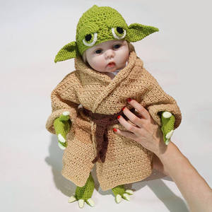 Vente flash : Costume Yoda tricoté à la main sur mesure pour séances photo de bébé, 100 jours de naissance - Product Image 3