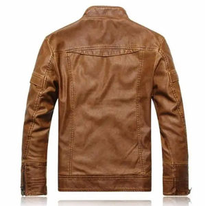 Chaqueta de Cuero PU de Estilo Urbano para Otoño e Invierno, Nueva, Entallada, Informal, Talla Grande, con Cuello de Piel, Cortavientos de Lona con OEM - Product Image 2