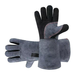Guantes de soldadura de cuero de manga larga resistentes al calor para soldadores Arc Tig Mig con protección adicional para uso industrial y exterior - Product Image 3