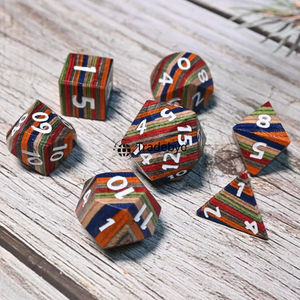 Handmade <b>Polyhedral</b> Wooden <b>Dice</b>-Eco-Friendly Durable 7-Piece Set for RPG Board Game Lovers Tradebyd - Product Image 1