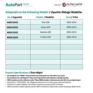 Fil d'ouverture intérieur pour Mercedes Vito, Viano, Valente 639 (expédition depuis le fabricant turc) Code produit: FD113922 - Product Image 2