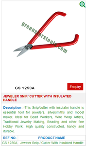Joyero Eweeler Snip/Cutter con mango aislado GS 1250A Alicates de acero Herramientas de joyería para uso industrial - Product Image 2