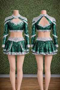 Uniformes de cheerleading de compétition de haute qualité personnalisés en gros, colorés, pour filles et adultes, vêtements d'équipe pour les spectacles scolaires - Product Image 1