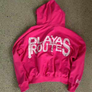 Sweat à capuche zippé à épaules tombantes pour hommes Sweats à capuche courts avec logo personnalisé de haute qualité avec broderie patchwork graphique - Product Image 2