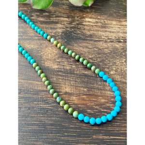 Navajo Handmade Multi-Color Turquoise & Sterling Silver Beaded Ball-Shape Necklace - Product Image 3
