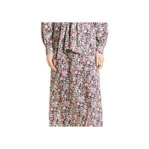 Abito a maniche lunghe con stampa floreale Cinq Sept Quin, blu polvere, taglie multiple 2, silhouette ampia, vita naturale, tessuto chiffon - Product Image 6