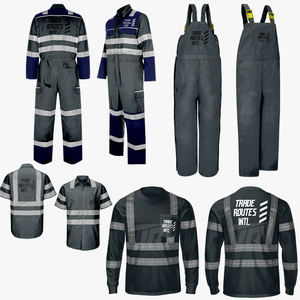 Ensemble personnalisable de vêtements de sécurité réfléchissants Chemise en polyester boutonnée imperméable Col rond pour travail en plein air-Approvisionnement en vrac - Product Image 1