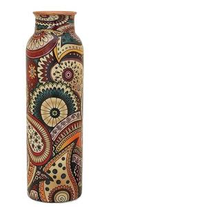 Bouteille en cuivre pur imprimé de haute qualité avec couvercle inspiré de l'Ayurveda 1 litre cadeaux occasionnels pour anniversaire anniversaire de noël - Product Image 6