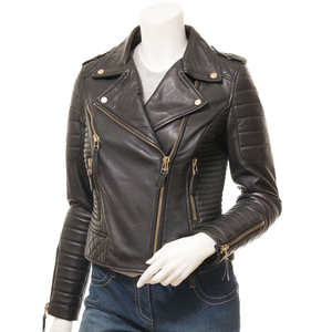 Chaqueta de Cuero Genuino Curtido para Mujer, con Cuello Alto, Satinada, Transpirable, Ecológica, Impermeable, a la Moda, para Primavera y Otoño, Precio al por Mayor - Product Image 3