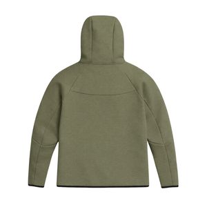 Tuta Sportiva da Uomo in Pile Tecnico con Giacca a Vento con Zip e Cappuccio e Pantaloni Jogger, Set da Allenamento Atletico Verde Kaki - Product Image 4