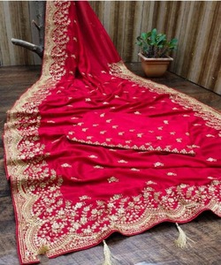 Banarasi-ropa de fiesta saree con blusa de diseñador, material de bollwood, indio, con blusa, color rosa - Product Image 4