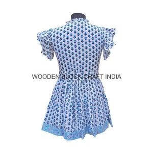 ชุดเดรสสั้นสำหรับผู้หญิงชุดเดรสสั้นลูกไม้คอวีพิมพ์ลายดอกไม้สไตล์อินเดียสำหรับงานปาร์ตี้ - Product Image 6