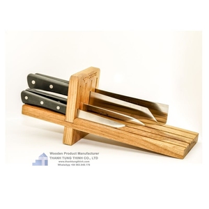 Bloc à couteaux en bois pour le rangement des couteaux de cuisine, anti-moisissure, durable, écologique, fabriqué par un fabricant vietnamien - Product Image 2