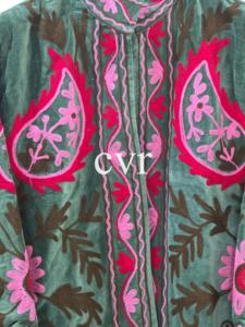 Handmade Velvet Suzani Embroidered Uzbek Eco-Friendly Women's Luxury Coat Outerwear Coat Winter <b>Boho</b> for Party Wear - Product Image 2