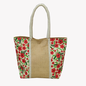 Bolsa de Compras Reutilizable Unisex 100% Ecológica con Diseño de Letras, Bolsa de Regalo de Yute con Asas de Cinta de Algodón, Precio Competitivo - Product Image 1