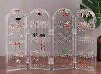 Organisateur de boucles d'oreilles pliable multifonctionnel Unique, peu encombrant, dans un magnifique présentoir à bijoux avec 240 trous pré-perforés
