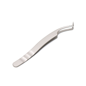 Professional Stainless Steel Eyelash Tweezers Anti-Magnetic Reusable Smooth Tip Precision Grooming <b>Tool</b> for Salon Use - Product Image 1