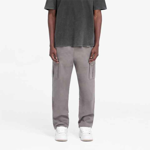 กางเกงคาร์โก้สีเทาสไตล์เรียบง่ายสำหรับผู้ชายกางเกงสไตล์ลำลองมีกระเป๋าหลายกระเป๋า - Product Image 6