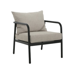 Modern Minimalist <strong>Black</strong> Metal Outdoor <strong>Club</strong> <strong>Chair</strong> Comfortable Patio Lounge Seating Cushions Portable for Indoor and Outdoor use - Product Image 5