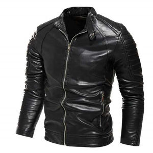 Venta al por mayor personalizado última moda diseño único al aire libre impermeable modelo superior delgada manga larga puro 100% chaqueta de cuero genuino para hombres - Product Image 3