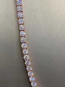 Collier Tennis Style Hip Hop avec Diamant Moissanite Taille Cubique en Argent Sterling 925 Plaqué Or Rose pour Homme – Idéal Anniversaire et Fêtes - Product Image 4