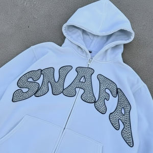 Custom Vintage Acid Wash Tracksuit Sun Faded Street Wear Tracksuits Distressed Rhinestone Hoodie And <b>Sweatpants</b> <b>Set</b> - Product Image 5