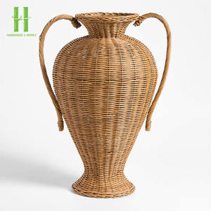 Nueva llegada caliente tendencia florero flor planta ratán Mesa florero tejido hogar Decoración entrada sala de estar OEM hecho en Vietnam - Product Image 1