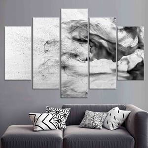 Impresión en lienzo de humo gris abstracto: arte de pared minimalista moderno, JUEGO DE 5 LIEÑOS SURTIDOS - Product Image 1