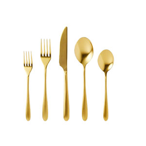 Ensemble d'argenterie de collection de couverts en métal de qualité supérieure comprenant une fourchette couteau cuillère couverts finis en or pour hôtel maison restaurant - Product Image 1