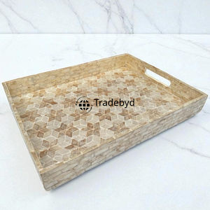 Bandeja con incrustaciones de fregona hecha a mano de primera calidad de Tradebyd Bandeja decorativa Ideal para regalar y decorar - Product Image 3