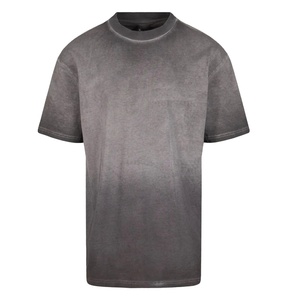 Streetwear Custom Solid Printing Breathable Oversized Boxy Vintage Distressed Sun Faded Acid Wash 100% Cotton T-shirt Men - Product Image 1