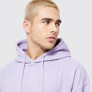 Personnalisable Hommes Poids Lourd Surdimensionné Distressed Hoodie Sun-Faded Acid Wash Pullover Vintage Print Made Fleece Terry - Product Image 4