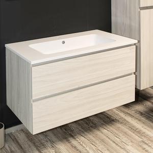 Bianco lucido 1 confezione da incasso in marmo minerale 71x46 cm con composizione armadio per bagno - Product Image 4