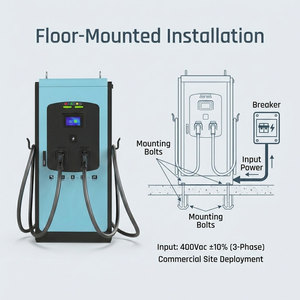 Estación de Carga Rápida para Vehículos Eléctricos de 120kW, 180kW, 240kW, Doble Conector CCS2 y CCS1, OCPP 1.6J, Comercial, para Autobuses y Automóviles - Product Image 4