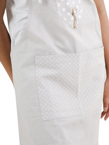 Tablier en coton sans manches de qualité supérieure avec poche avant et bretelles réglables gris et blanc pour la cuisine, l'hôtel et la maison - Product Image 4