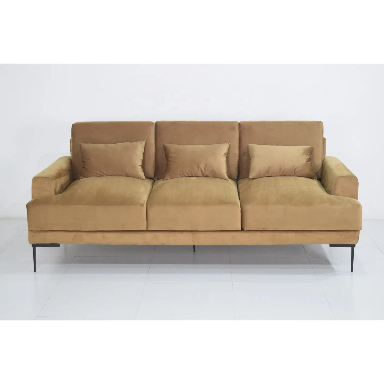 Chất Lượng Hàng Đầu Rắn Cơ Sở Bằng Gỗ Ba Ghế Chesterfield Thiết Kế Chính Hãng Nhung Sofa Trong Màu Nâu Cho Nhà Phòng Khách Và Khách Sạn