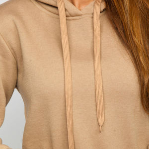 OEM Mélange Doux Coton Polyester Polaire Tricoté Pull Ajusté À Capuche Respirant Personnalisés Performance Figures Hoodies Femmes Robe - Product Image 6