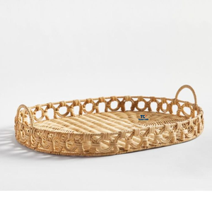 Bandeja de servicio de ratán natural Caning de ratán en bandejas base para restaurante de hotel Hecho en Vietnam - Product Image 3