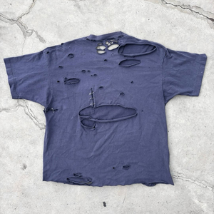 Camisetas de manga corta para hombre, estilo streetwear, diseño desgastado personalizado, cuello redondo, algodón, gran venta. - Product Image 3