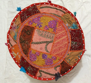 Indian Living Room Furniture Sofa Vintage Handmade <b>Patchwork</b> Adjustable Antique Style <b>Footstool</b> Pouf and Ottoman - Product Image 3