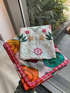 Sari brodé pour femmes avec bande en georgette, soie lourde, tenue de soirée, style indien Bollywood, fabriqué en Inde - Product Image 6