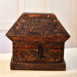 लकड़ी के बक्से घर सजावट उपहार आइटम प्राचीन लकड़ी के गहने पैकेजिंग बॉक्स मल्टीकोलर ड्रैगन पैटर्न खजाने