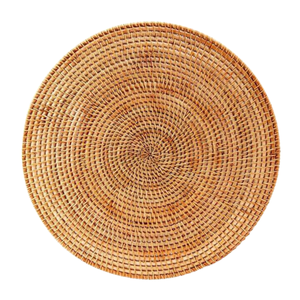 PLAQUETTES DE CHARGEUR EN ROTIN Tissées à la main, Décor de table écologique, résistant à la chaleur et élégant pour les repas intérieurs et extérieurs - Product Image 1