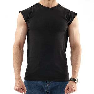 Fabricantes de microfibra de alta calidad OEM personalizado sin mangas Tops para hombres camiseta para hombre en blanco sólido 100% algodón chaleco - Product Image 1