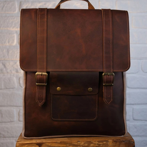 Leather Canvas Luxury Backpack Vintage Travel <b>Rucksack</b> School Laptop Heavy Duty <b>Lightweight</b> Large Capacity Breathable - Product Image 1