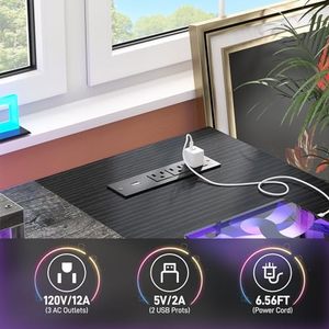 Bureau de jeu double Table d'ordinateur de bureau à domicile en forme de l Bureau de jeu Magic and Colorful RGB LED Lights Apportez un monde coloré - Product Image 5